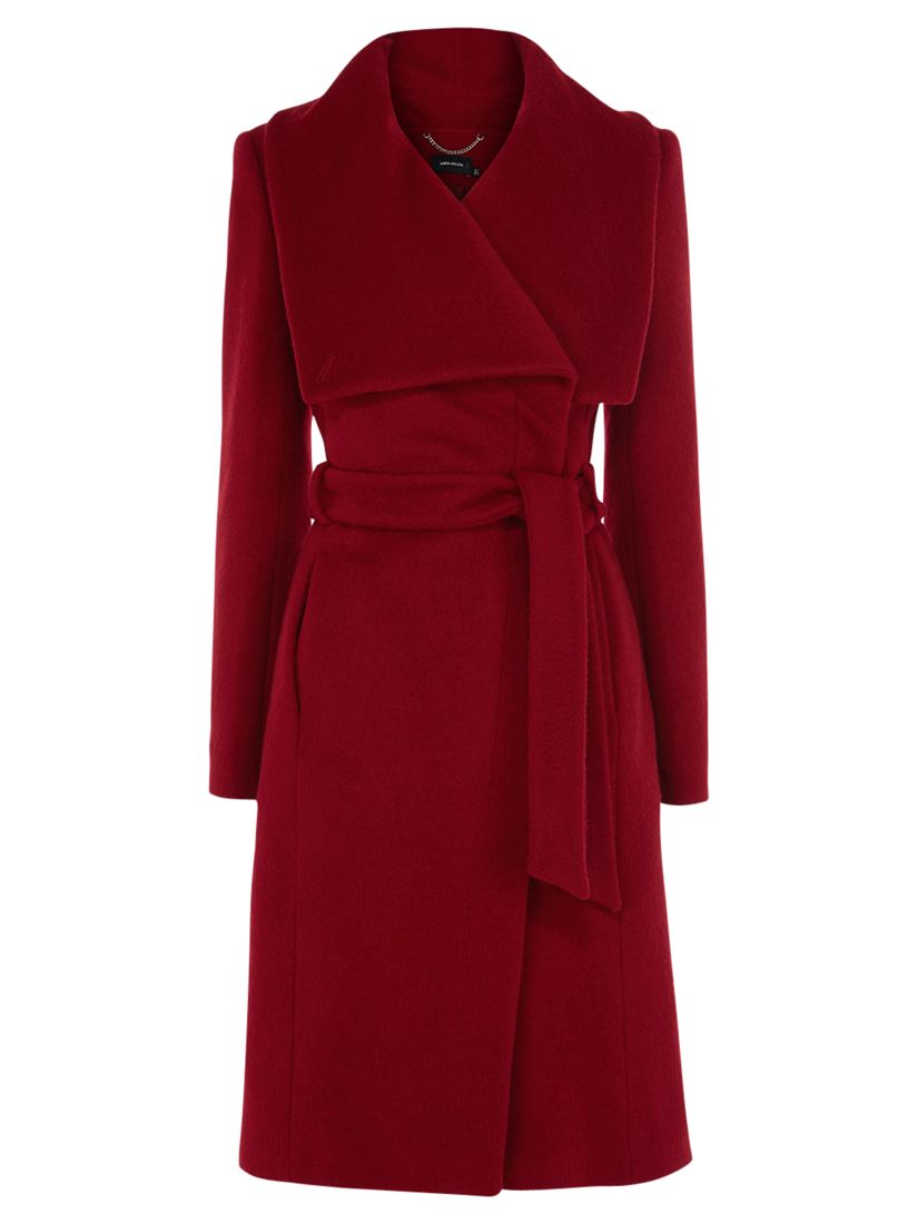Karen Millen Belted Wrap Coat, Red
