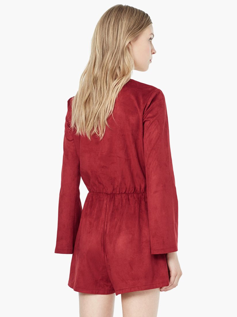 red suede jumpsuit