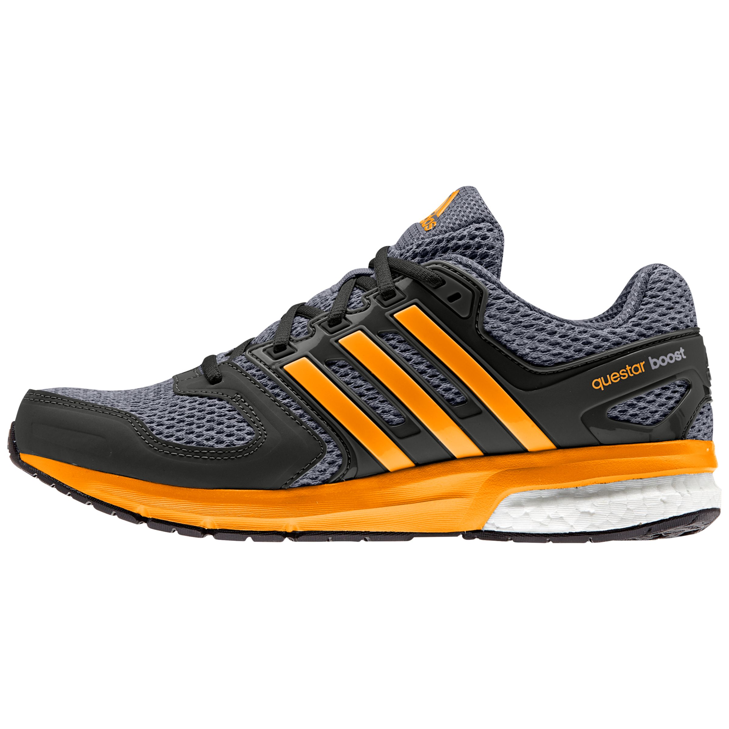 Adidas Questar Boost Mens' Running Shoes, Black/Orange at John Lewis \u0026  Partners