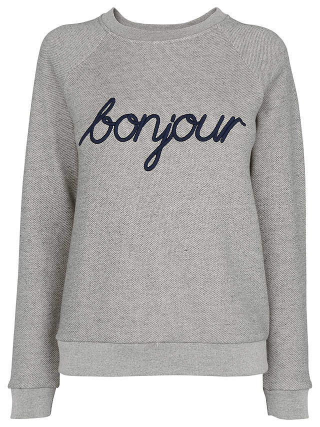 Whistles Bonjour Sweatshirt, Grey at John Lewis & Partners