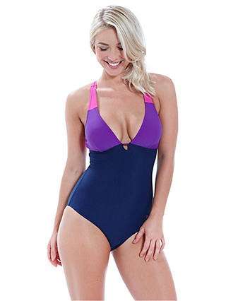 Zoggs Womens Tropical Garden Crossover Swimming Swim Swimsuit Costume Size 8UK 