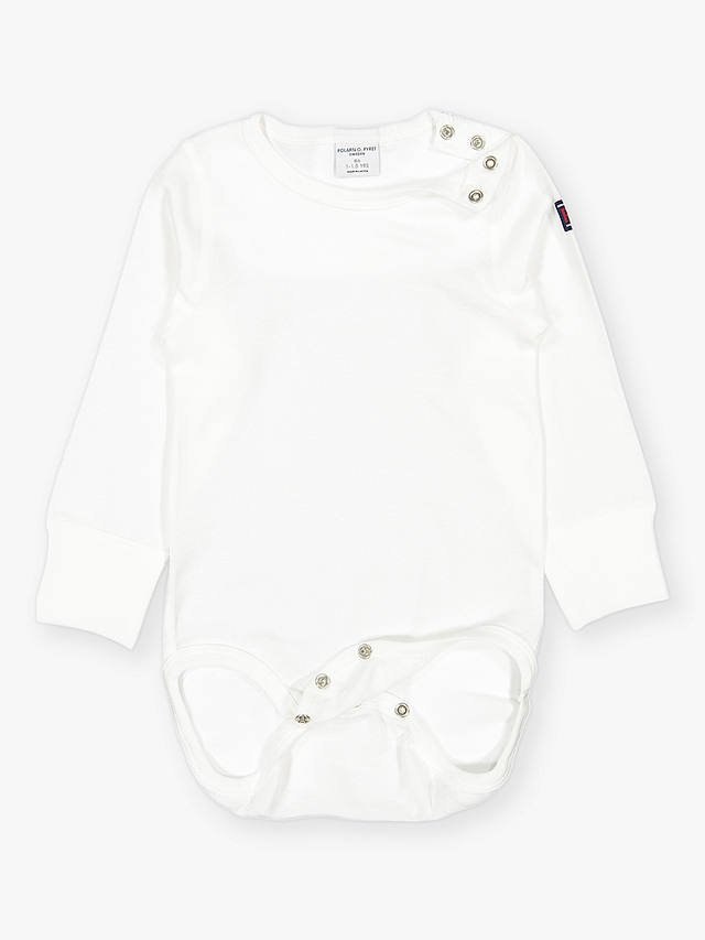 Polarn O. Pyret Baby GOTS Organic Cotton Long Sleeve Bodysuit, White