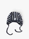 Polarn O. Pyret Baby GOTS Organic Cotton Stripe Helmet Hat, Blue