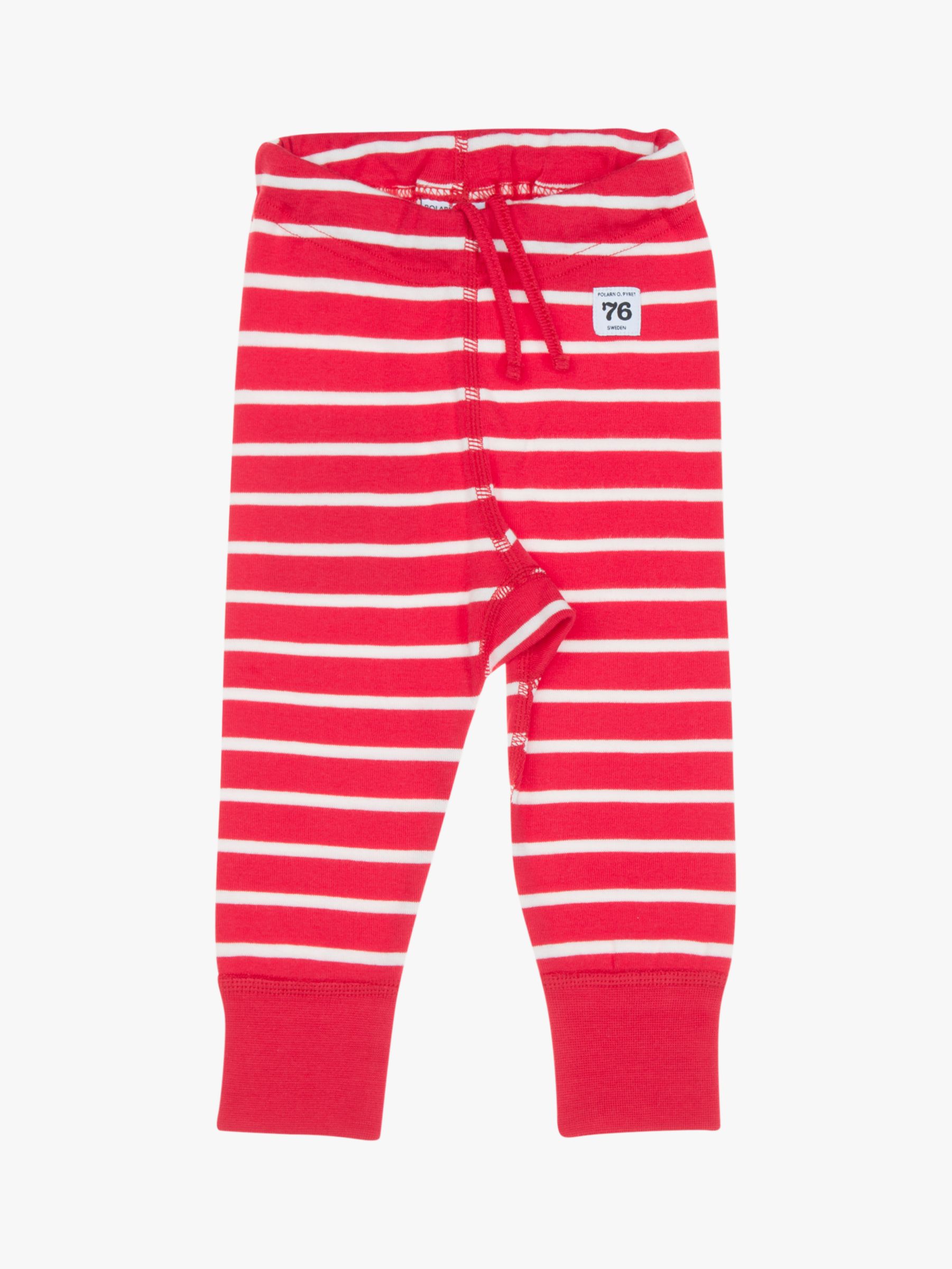 Polarn O. Pyret Baby GOTS Organic Cotton Stripe Leggings, Red, Early baby