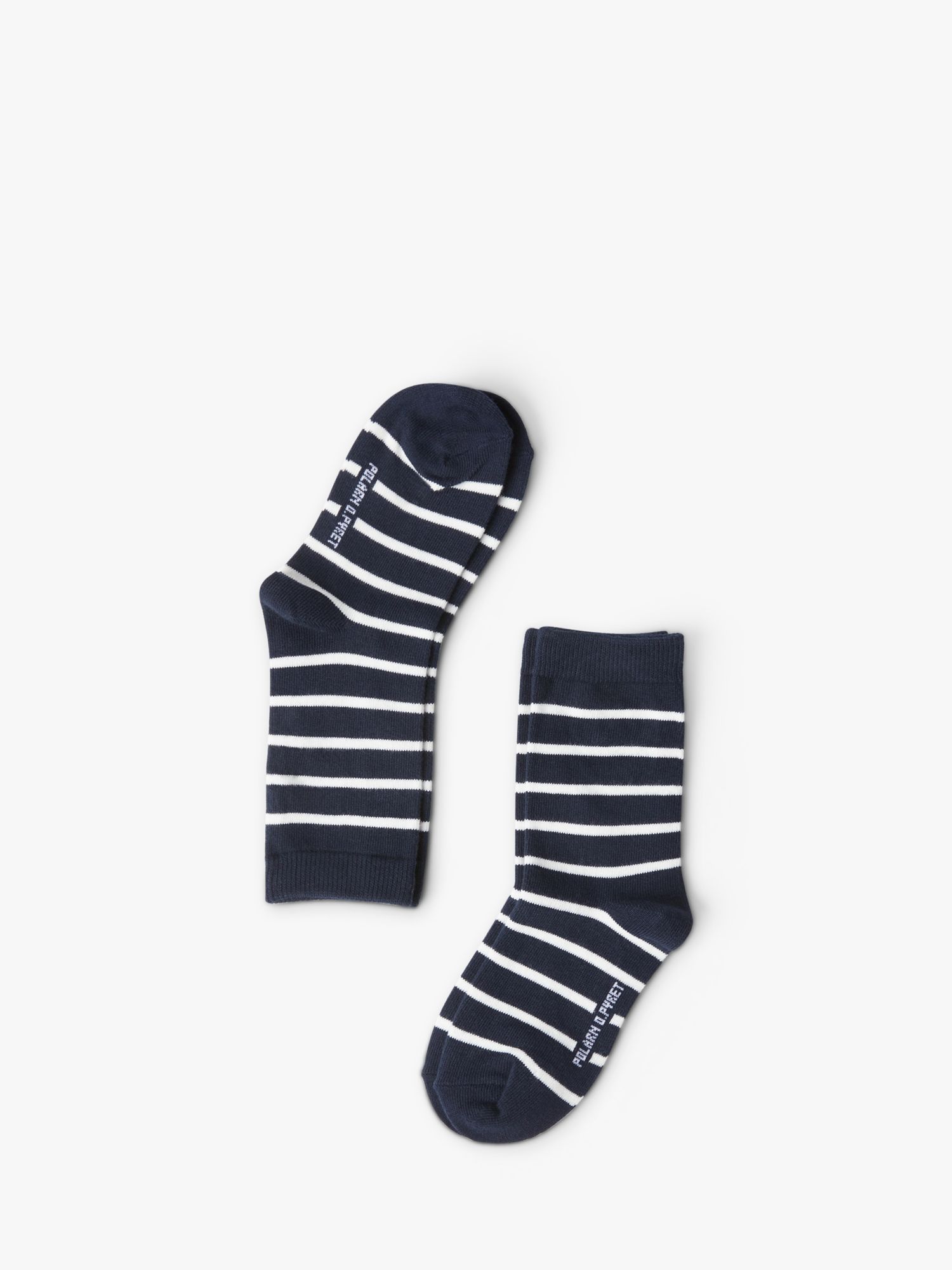 Polarn O. Pyret Baby Stripe Socks, Pack of 2, Blue at John Lewis & Partners