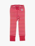 Polarn O. Pyret Children's GOTS Organic Cotton Stripe Leggings, Red