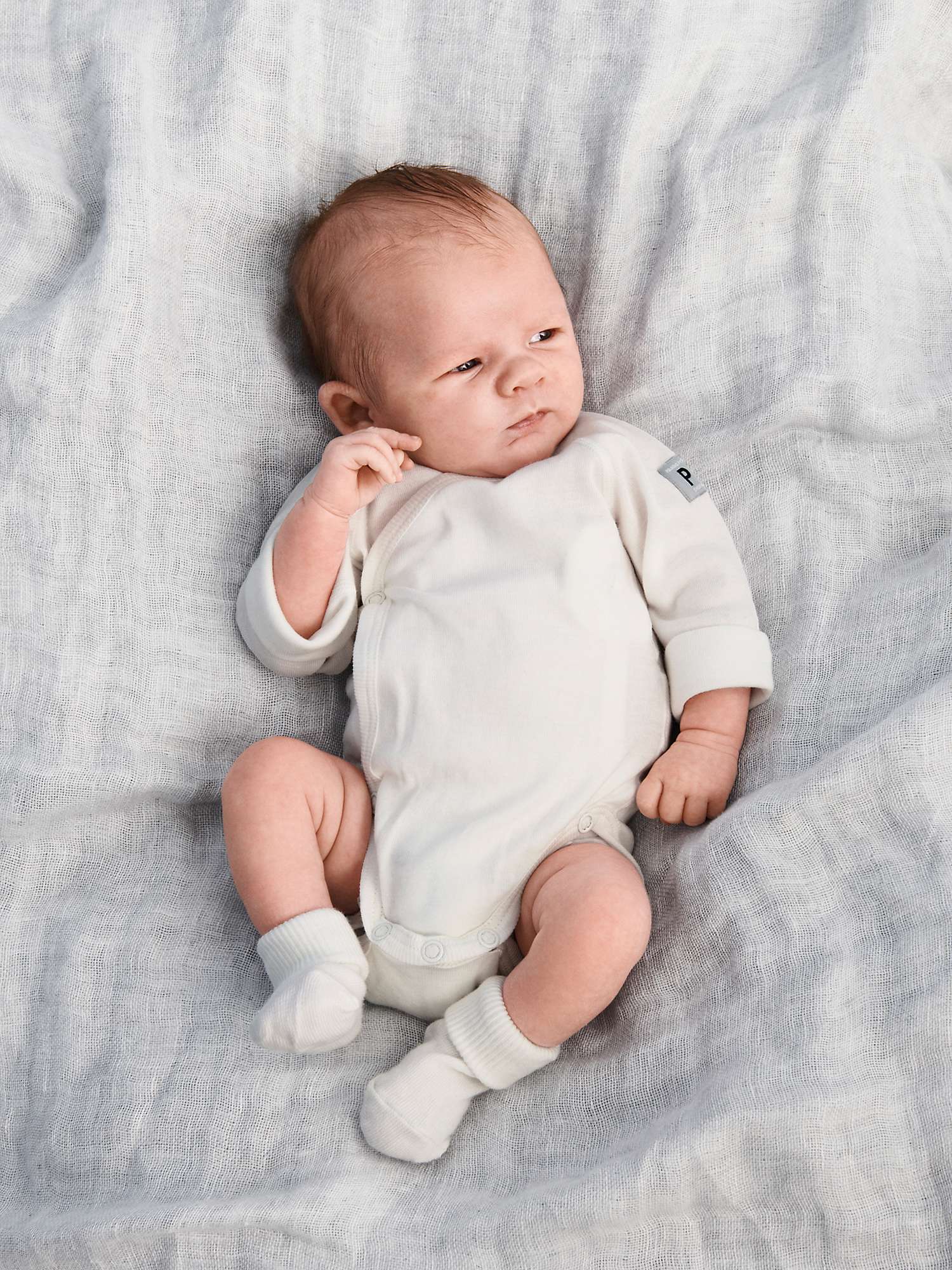 Buy Polarn O. Pyret Baby GOTS Organic Cotton Wraparound Bodysuit, White Online at johnlewis.com