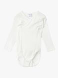 Polarn O. Pyret Baby GOTS Organic Cotton Wraparound Bodysuit, White