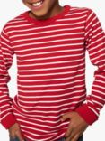 Polarn O. Pyret Baby GOTS Organic Cotton Stripe Top, Red/White