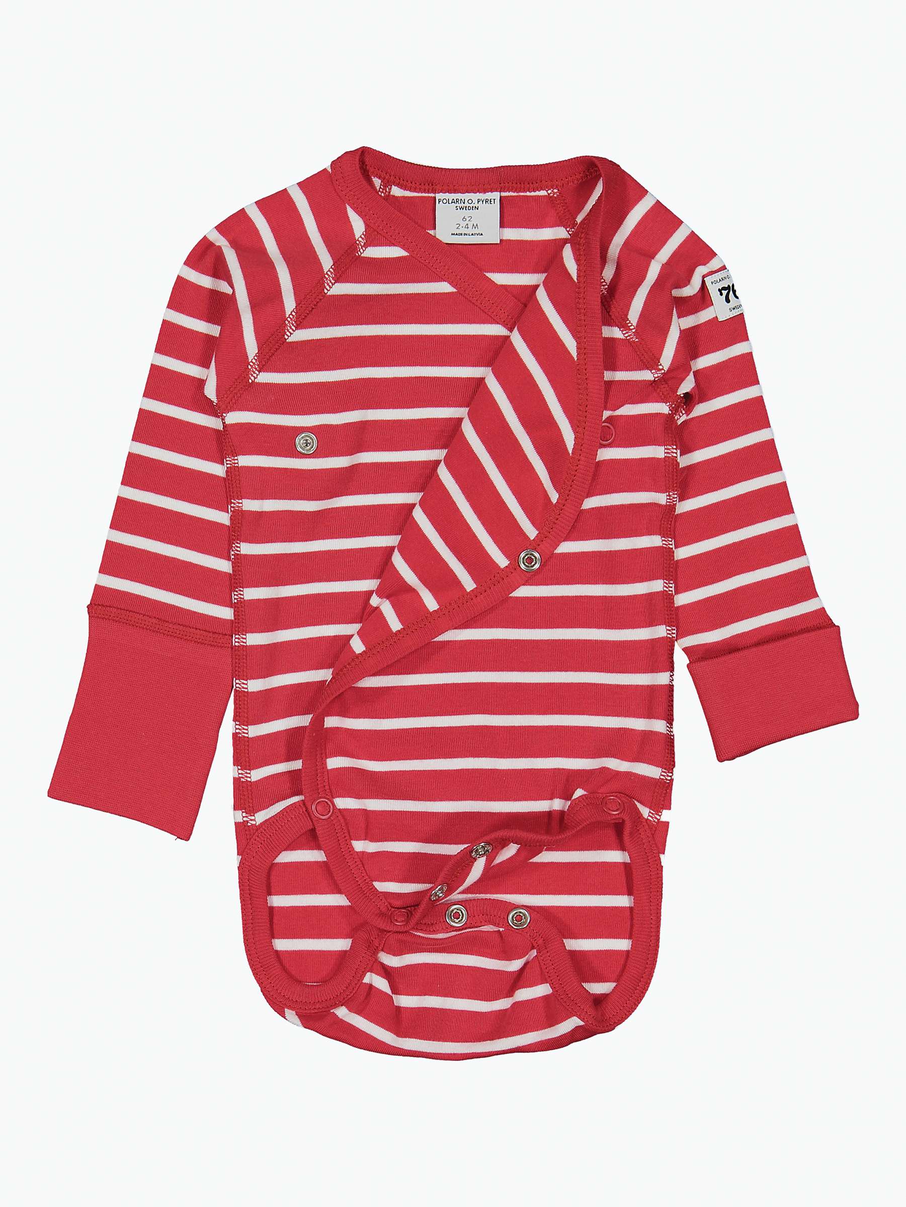 Buy Polarn O. Pyret Baby GOTS Organic Cotton Stripe Wraparound Bodysuit Online at johnlewis.com