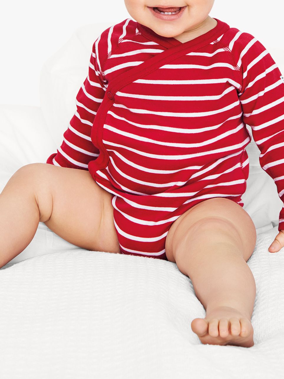 Buy Polarn O. Pyret Baby GOTS Organic Cotton Stripe Wraparound Bodysuit Online at johnlewis.com