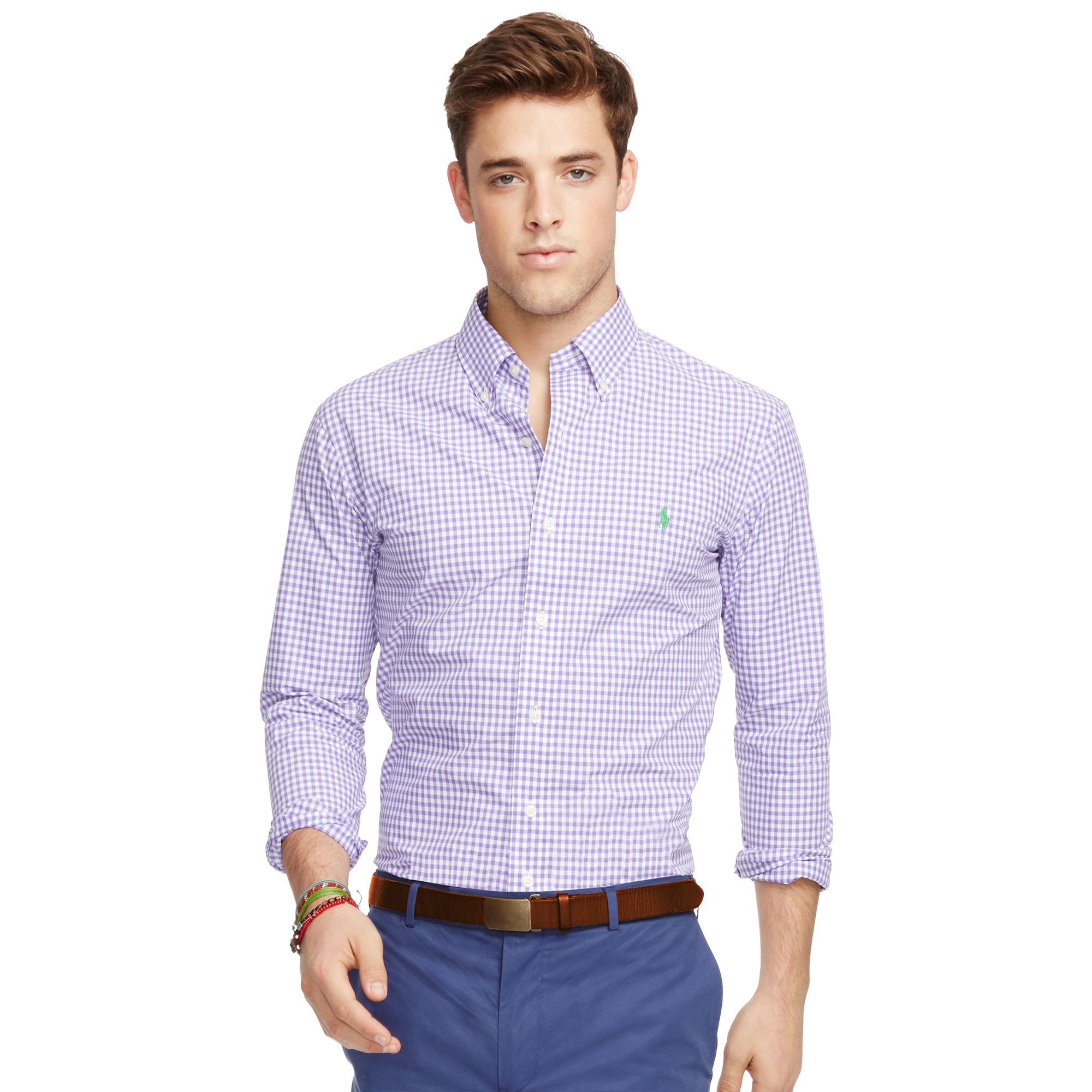 ralph lauren purple check shirt