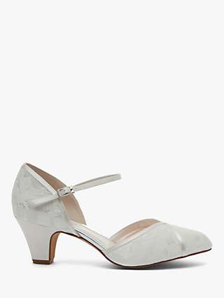 Rainbow Club Shirley Extra Wide Fit Court Shoes, Ivory Satin