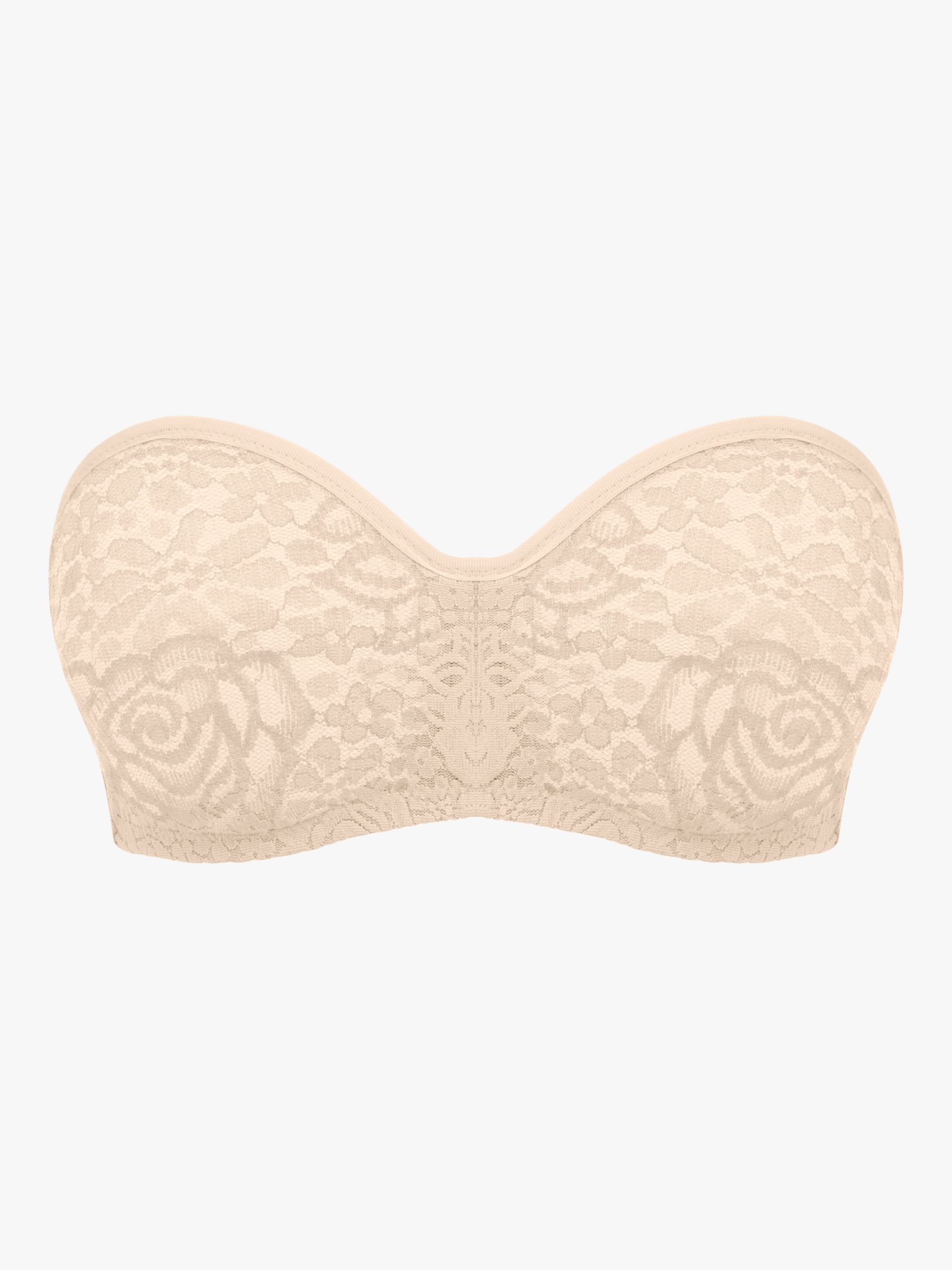 Wacoal Halo Lace Non-Padded Strapless Bra, Nude at John Lewis