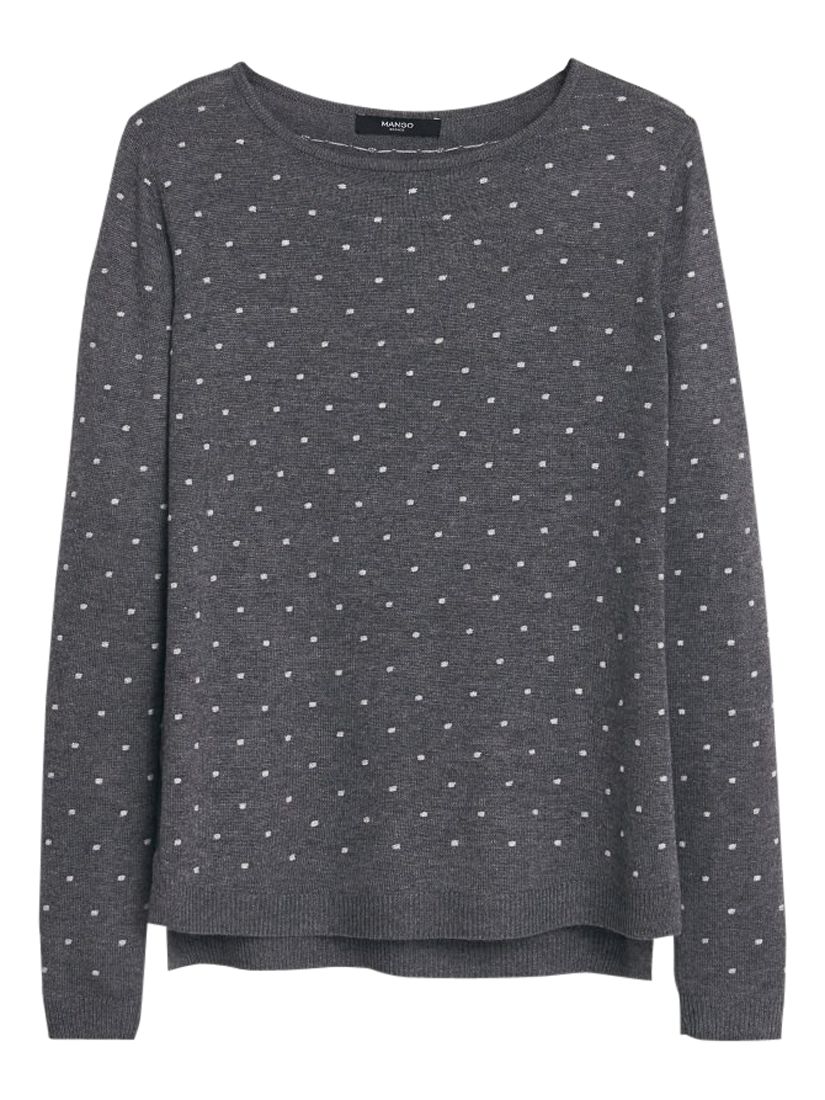 Mango Polka Dot Jumper Medium Grey At John Lewis Partners