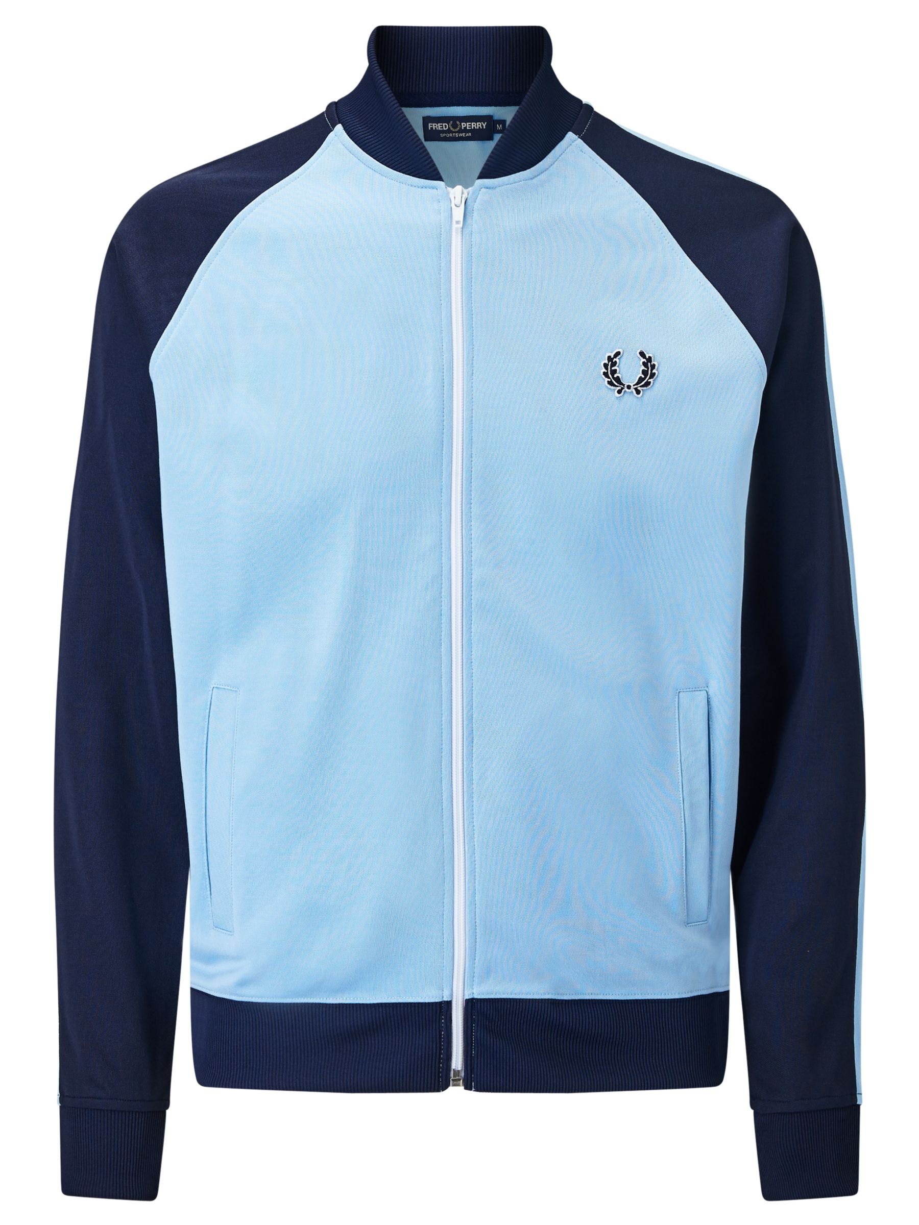 Fred Perry Sports Authentic Bomber Track Jacket, Sky Blue