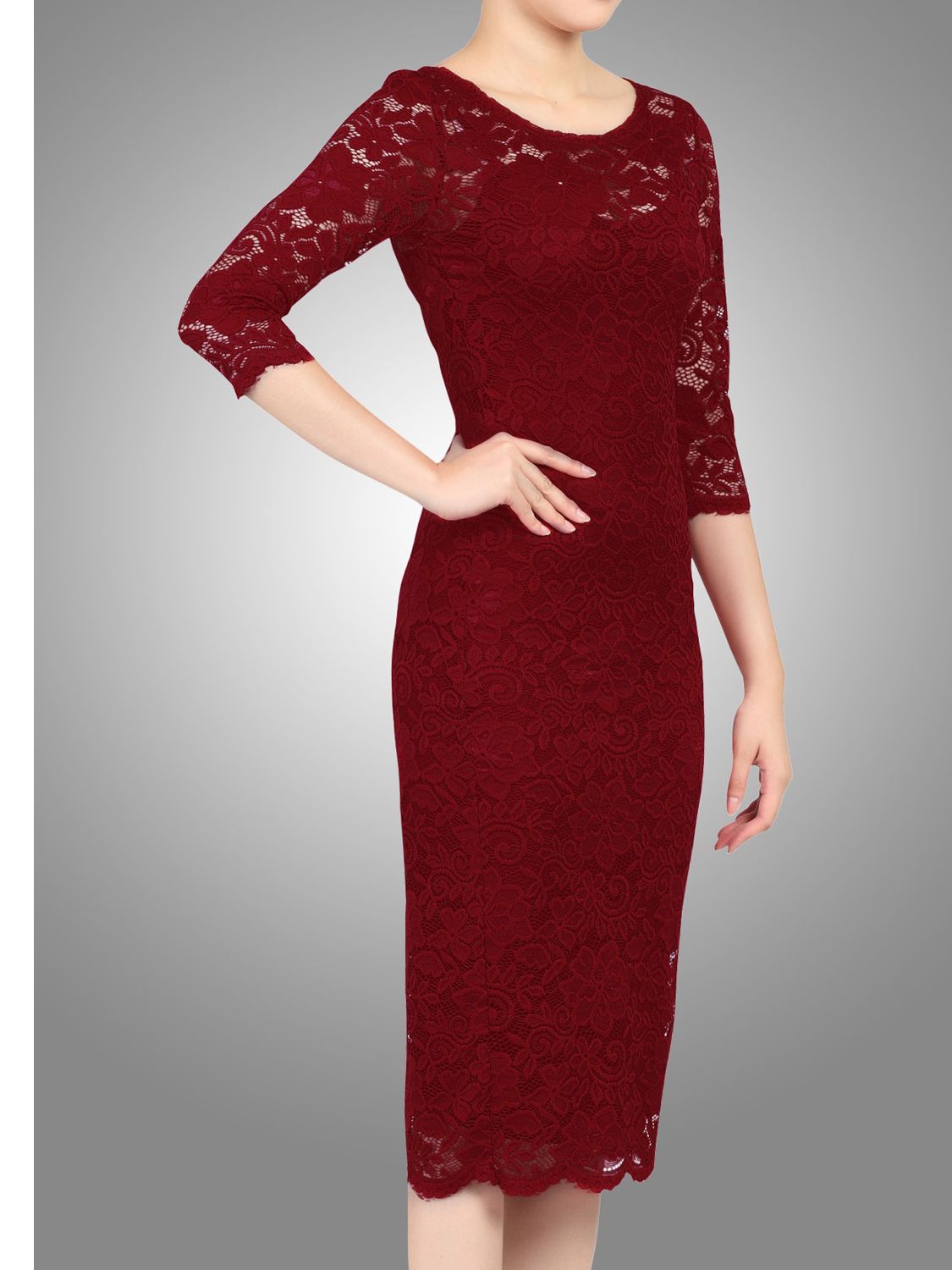 jolie moi red lace dress