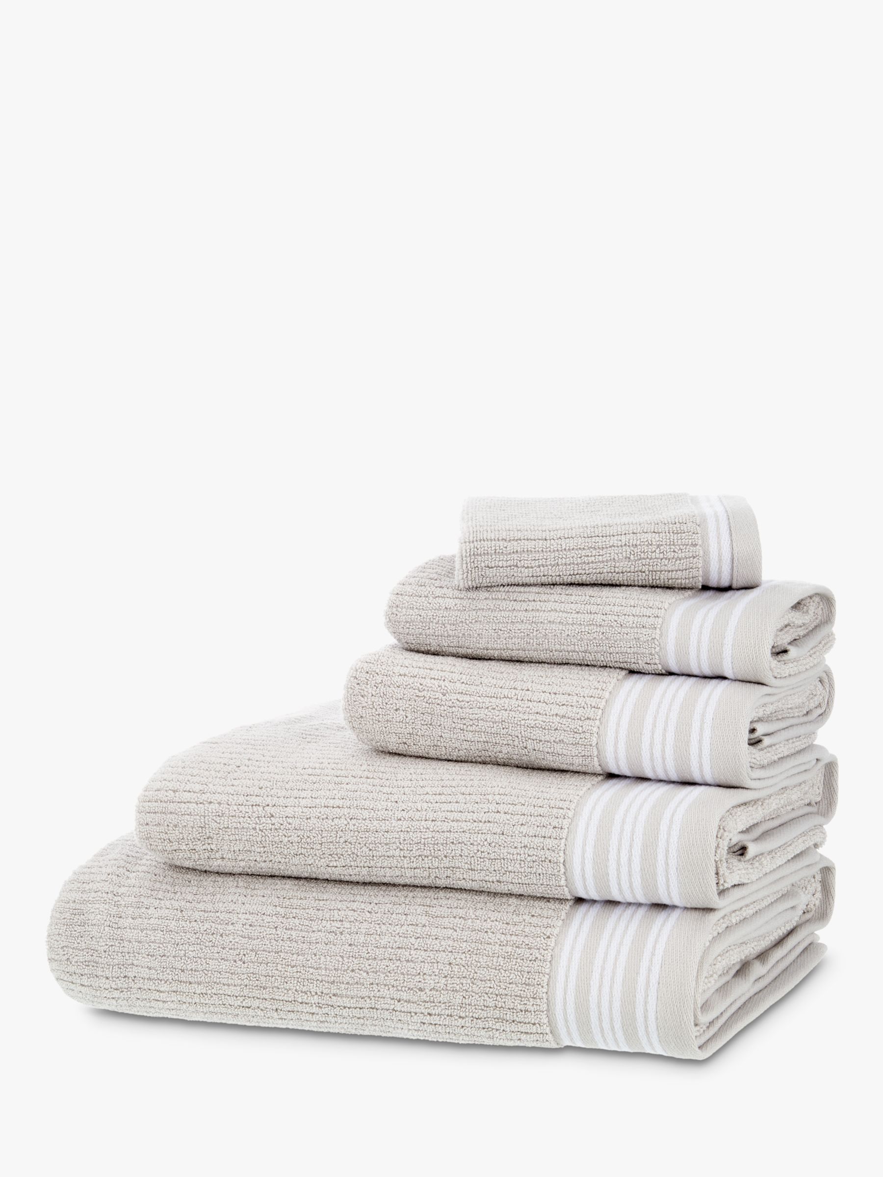 John Lewis & Partners Rib with TENCEL™ Modal Fibre Guest Towel, Grey