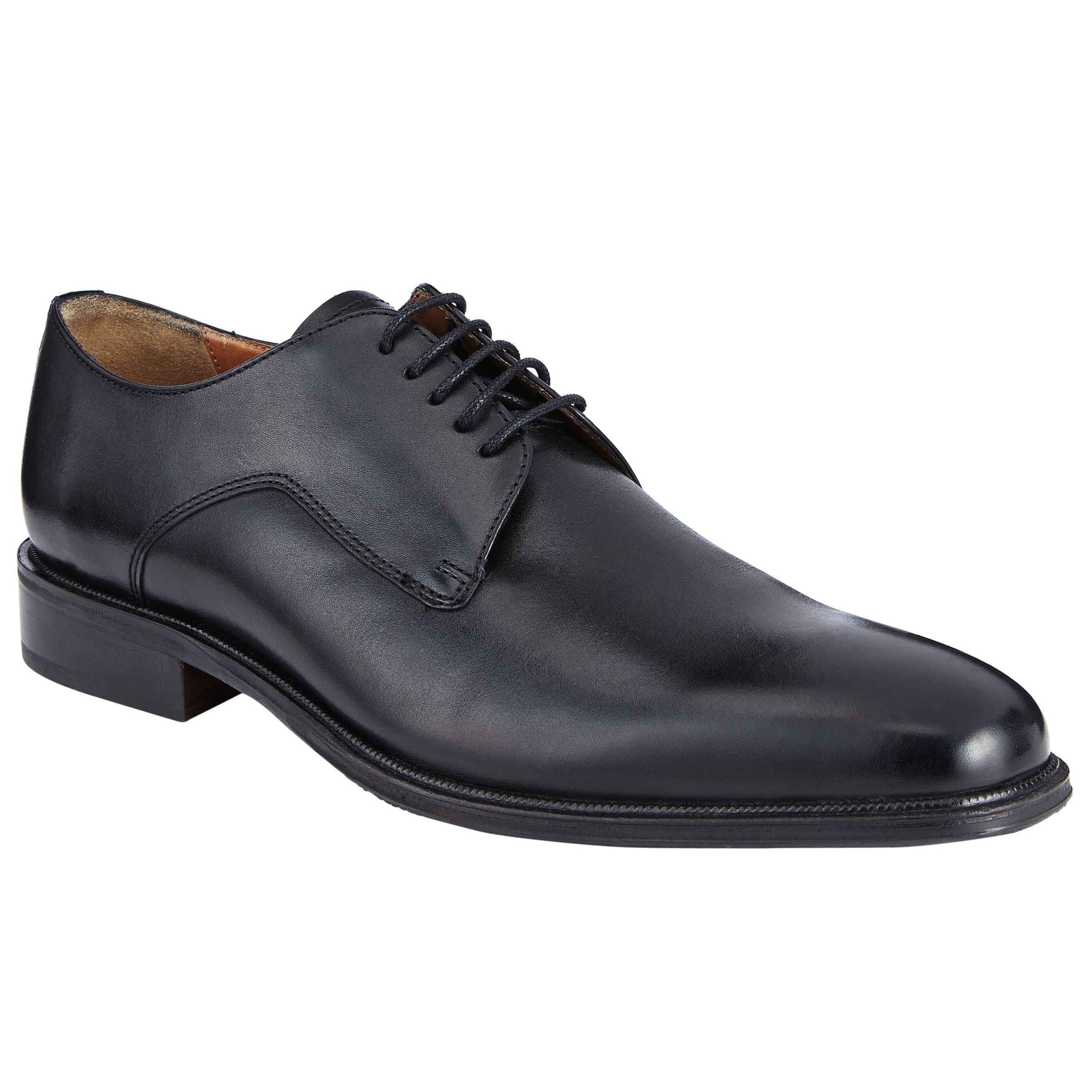 John Lewis & Partners Haslett Leather Derby Shoes, Black