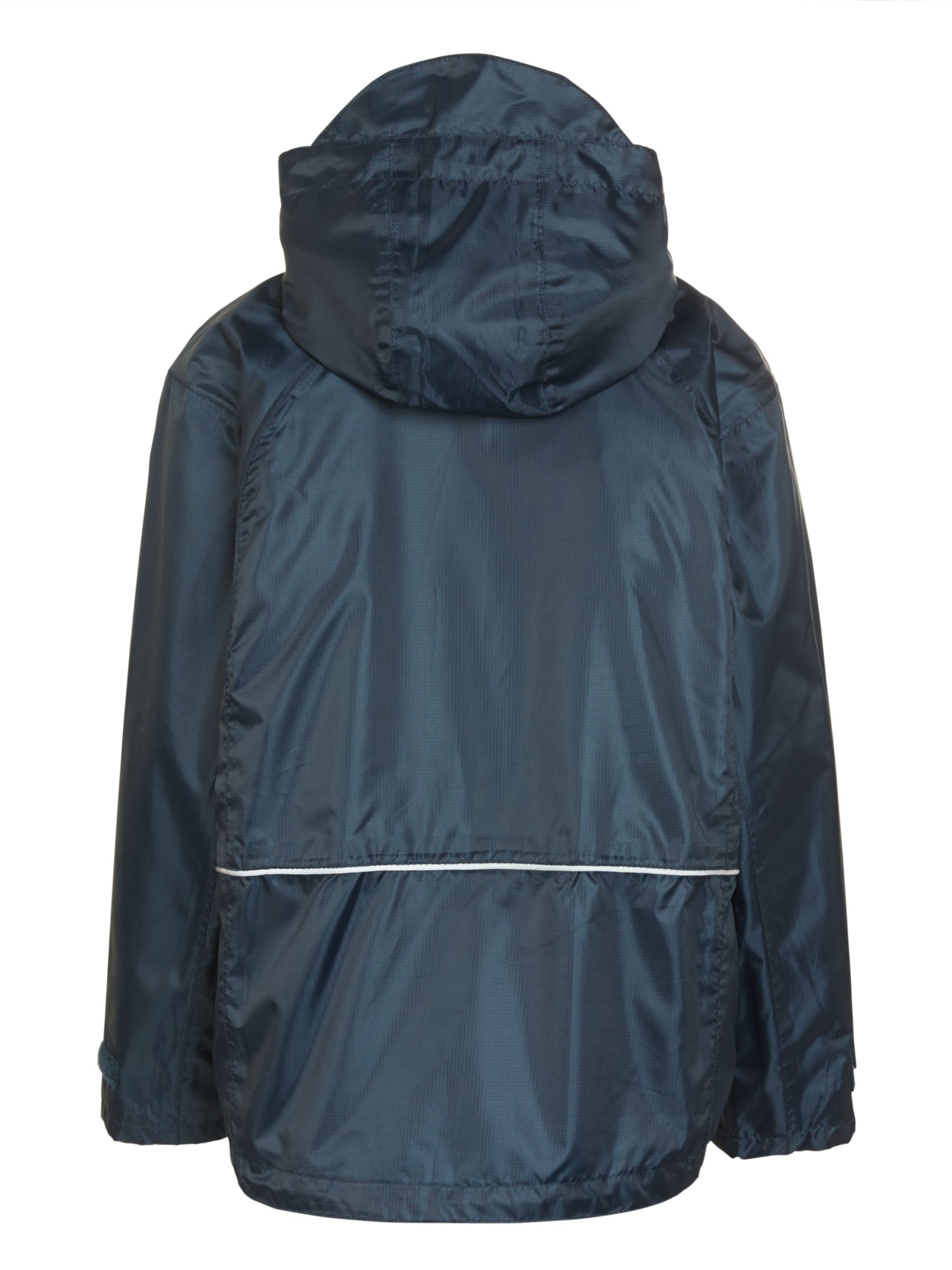 navy raincoat