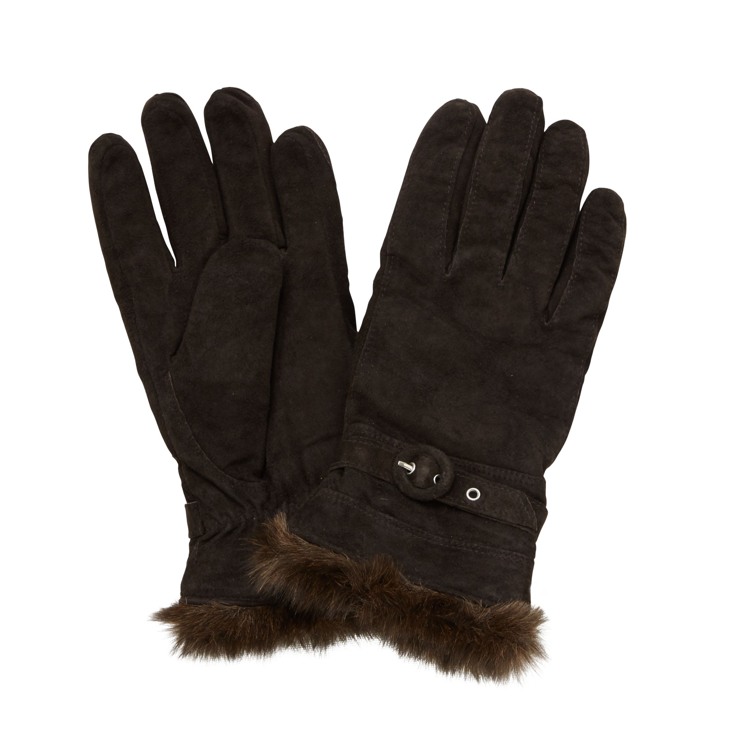 fur lined suede gloves