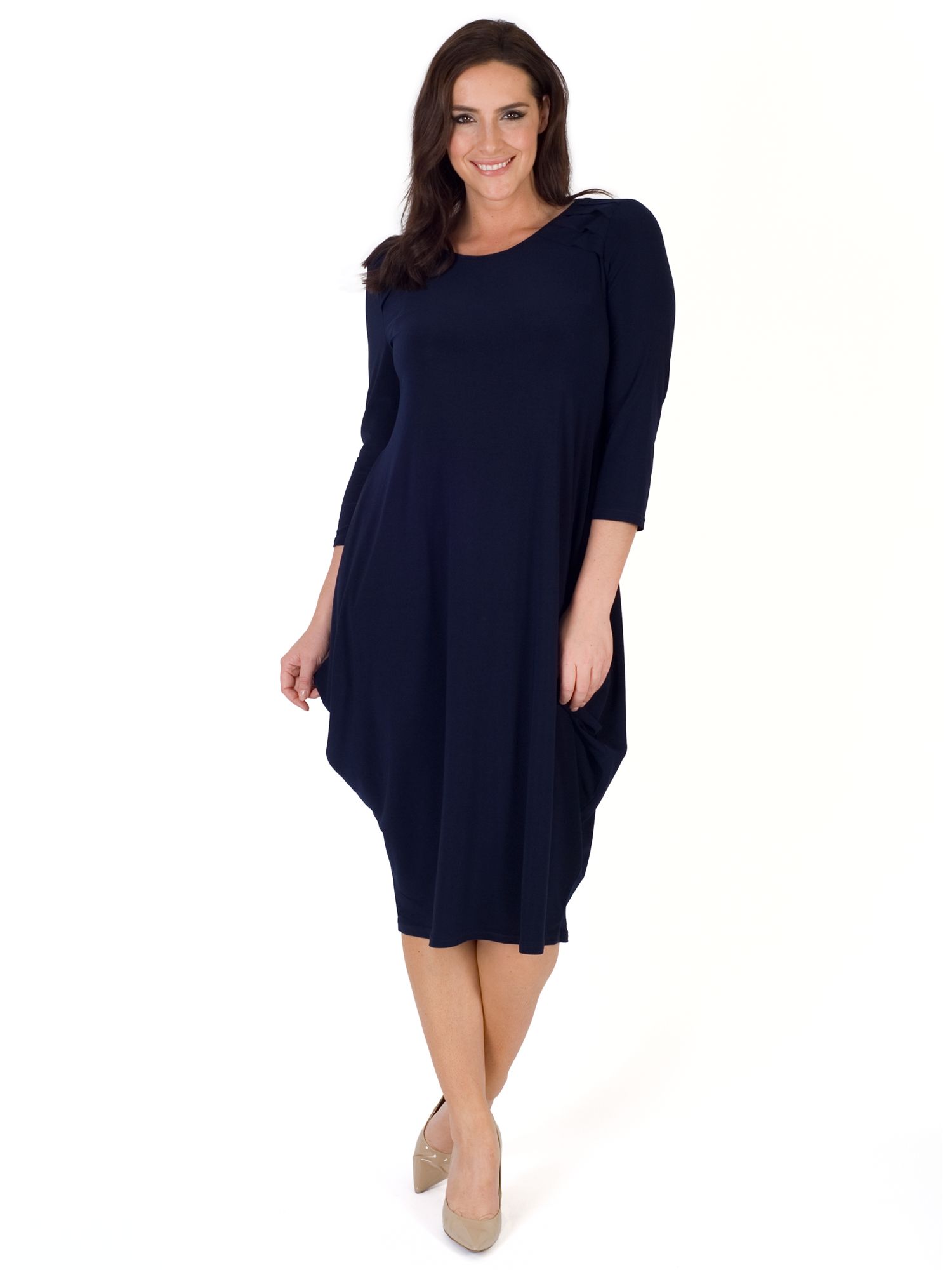 Chesca Jersey Drape Dress, Navy at John Lewis