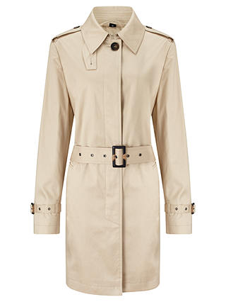 Four Seasons Single Breasted Contemporary Trench Coat, Natural