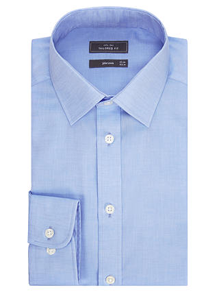 John Lewis & Partners Non Iron Twill Tailored Fit Shirt, Blue