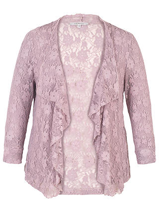 Chesca Stretch Lace Bead Shrug, Pale Heather
