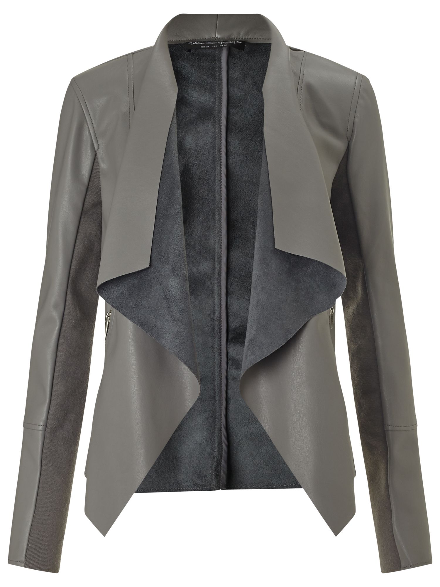 Miss Selfridge Waterfall Jacket, Grey