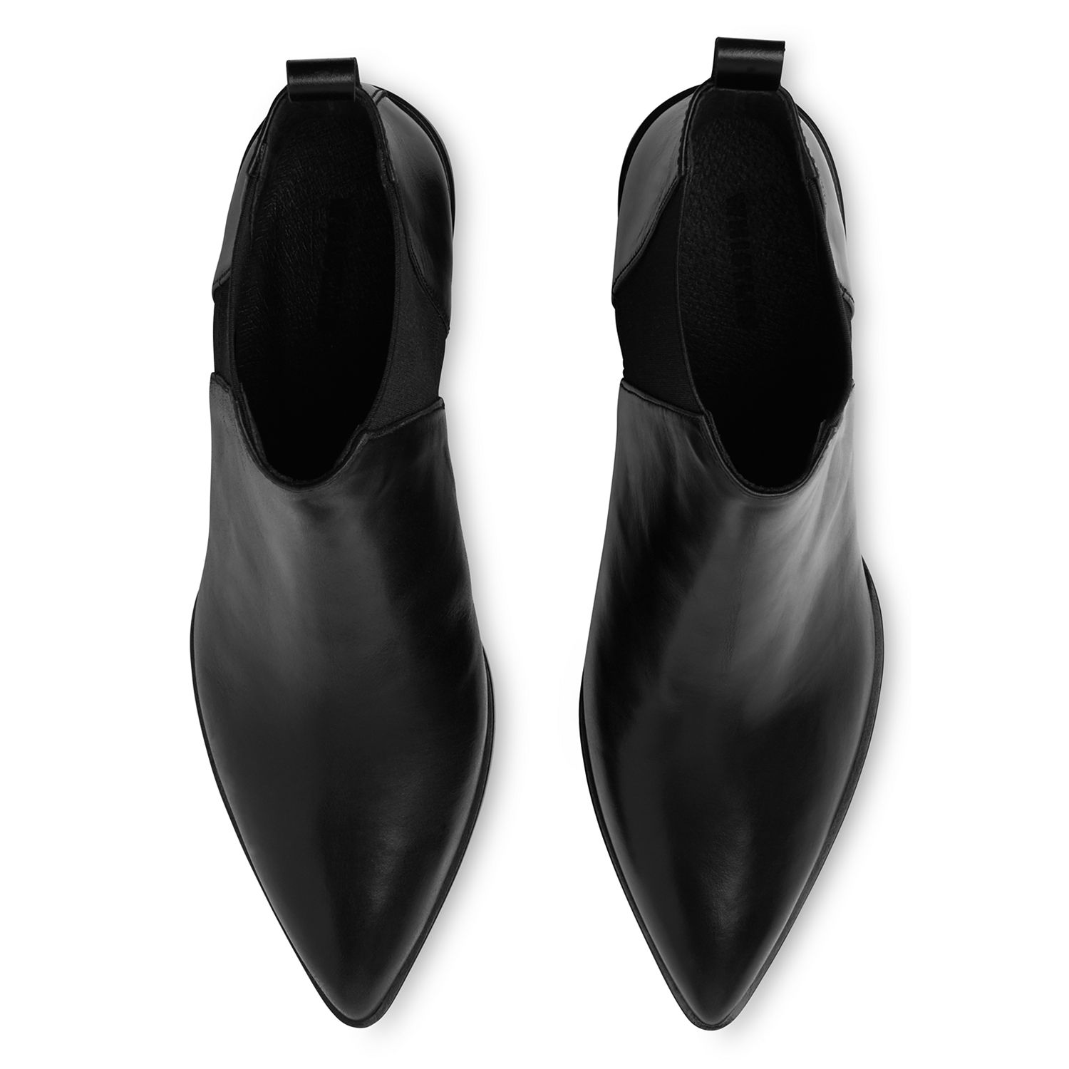 pointed toe black chelsea boots