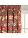 Morris & Co. Strawberry Thief Pair Lined Pencil Pleat Curtains, Red