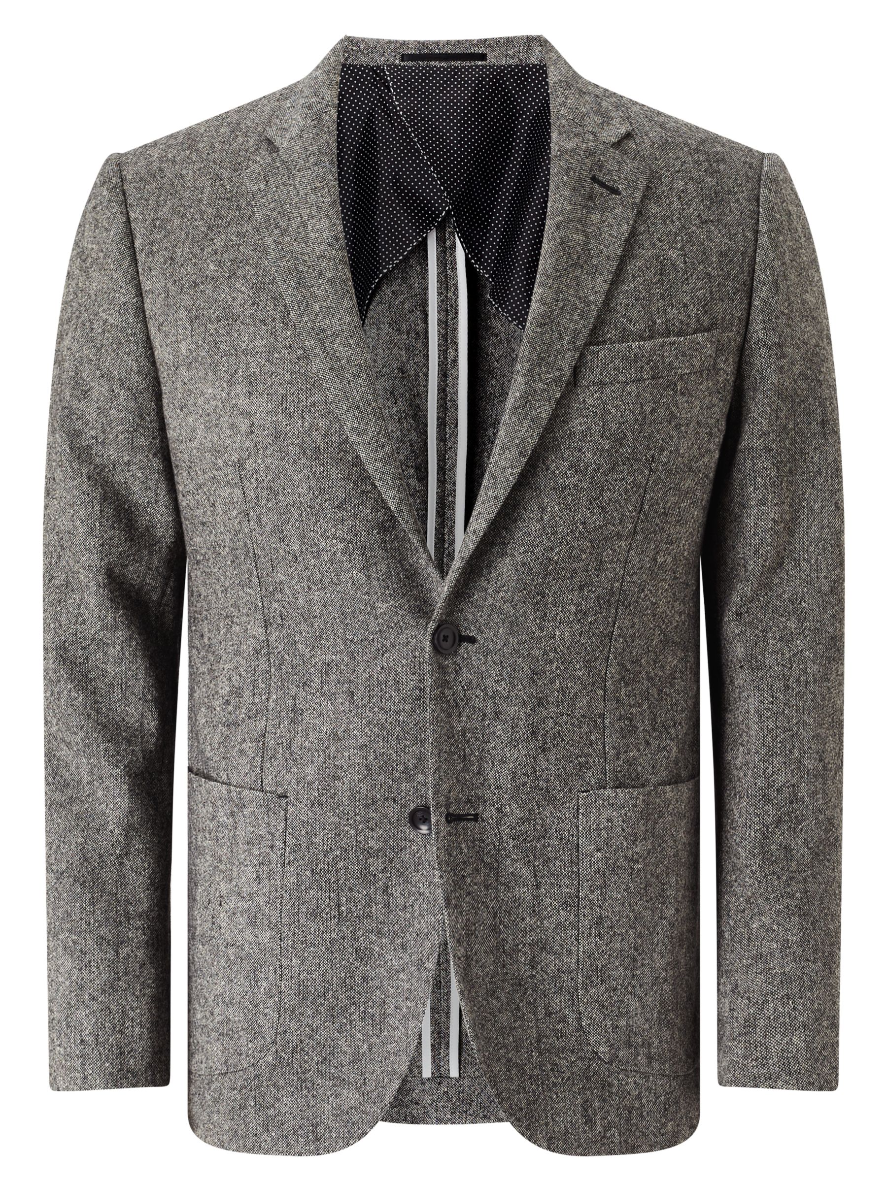John Lewis & Partners Donegal Wool Tailored Blazer, Light Grey, 44R