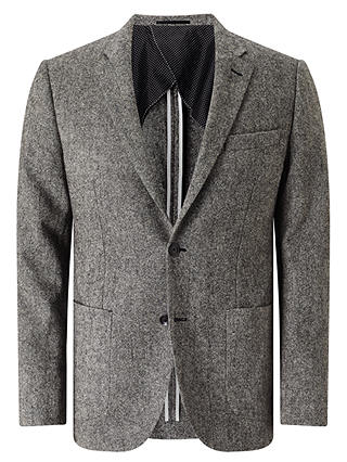 John Lewis & Partners Donegal Wool Tailored Blazer, Light Grey