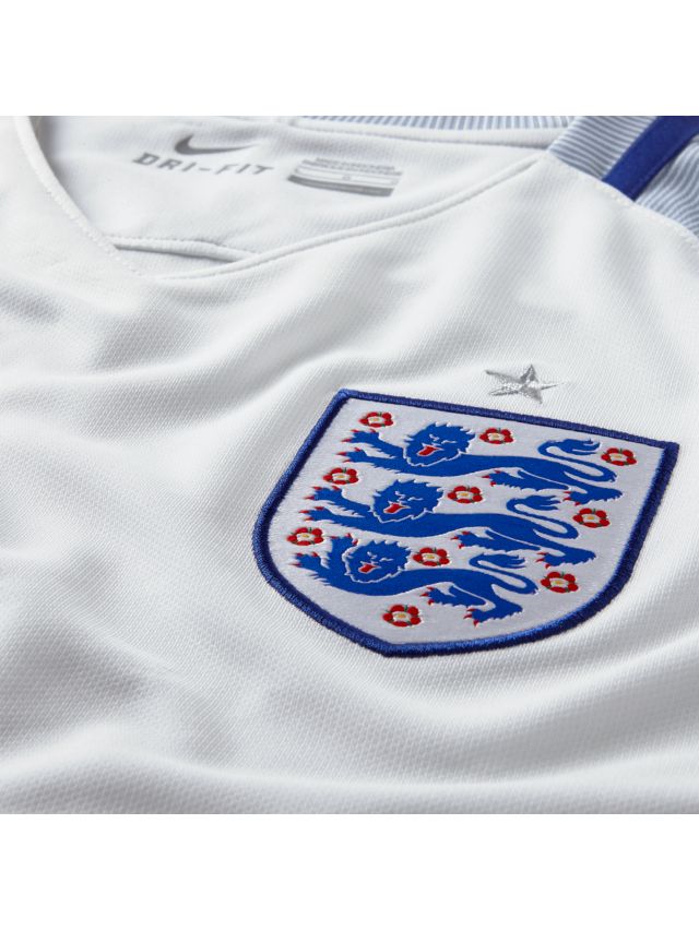 Nike England Home Stadium Football Shirt, White/Blue
