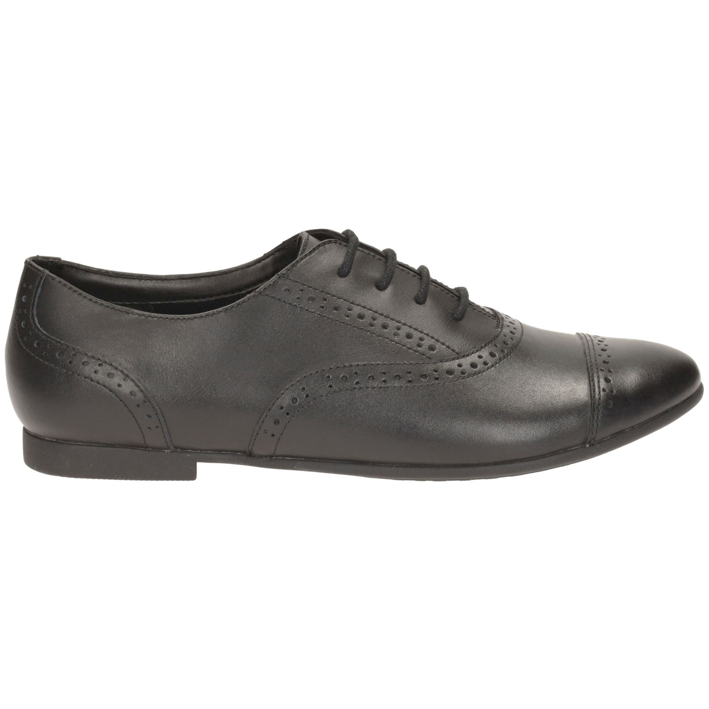 Clarks Children's Selsey Cool Leather Brogue School Shoes, Black