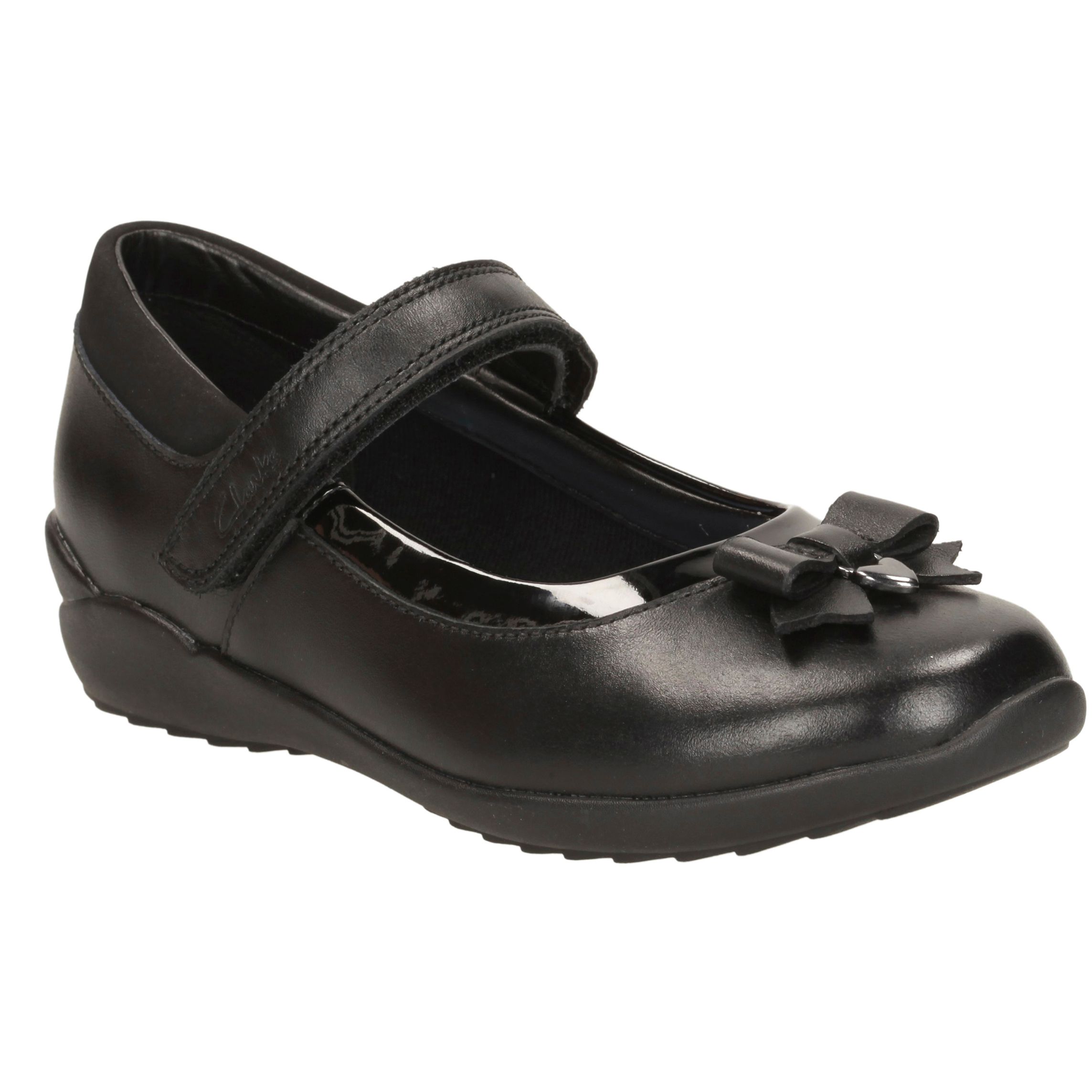 clarks childrens black shoes