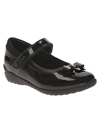 Clarks Children's Gloform Ting Fever Patent School Shoes, Black
