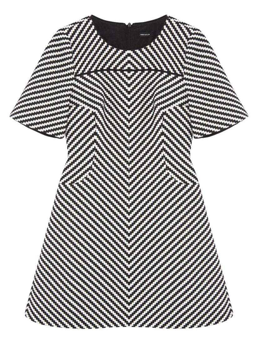 black and white zig zag dress