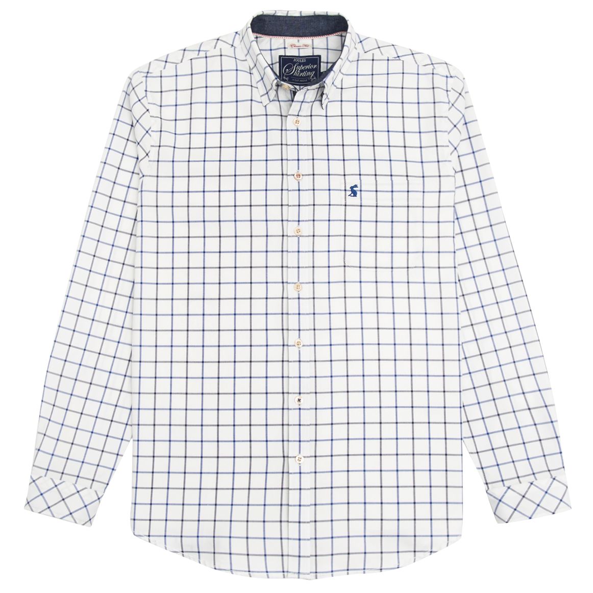 Joules Mens Wilby Classic Fit Checked Shirt in BLUE CHECK