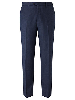 John Lewis & Partners Super 100s Wool Milled Birdseye Tailored Suit Trousers, Blue