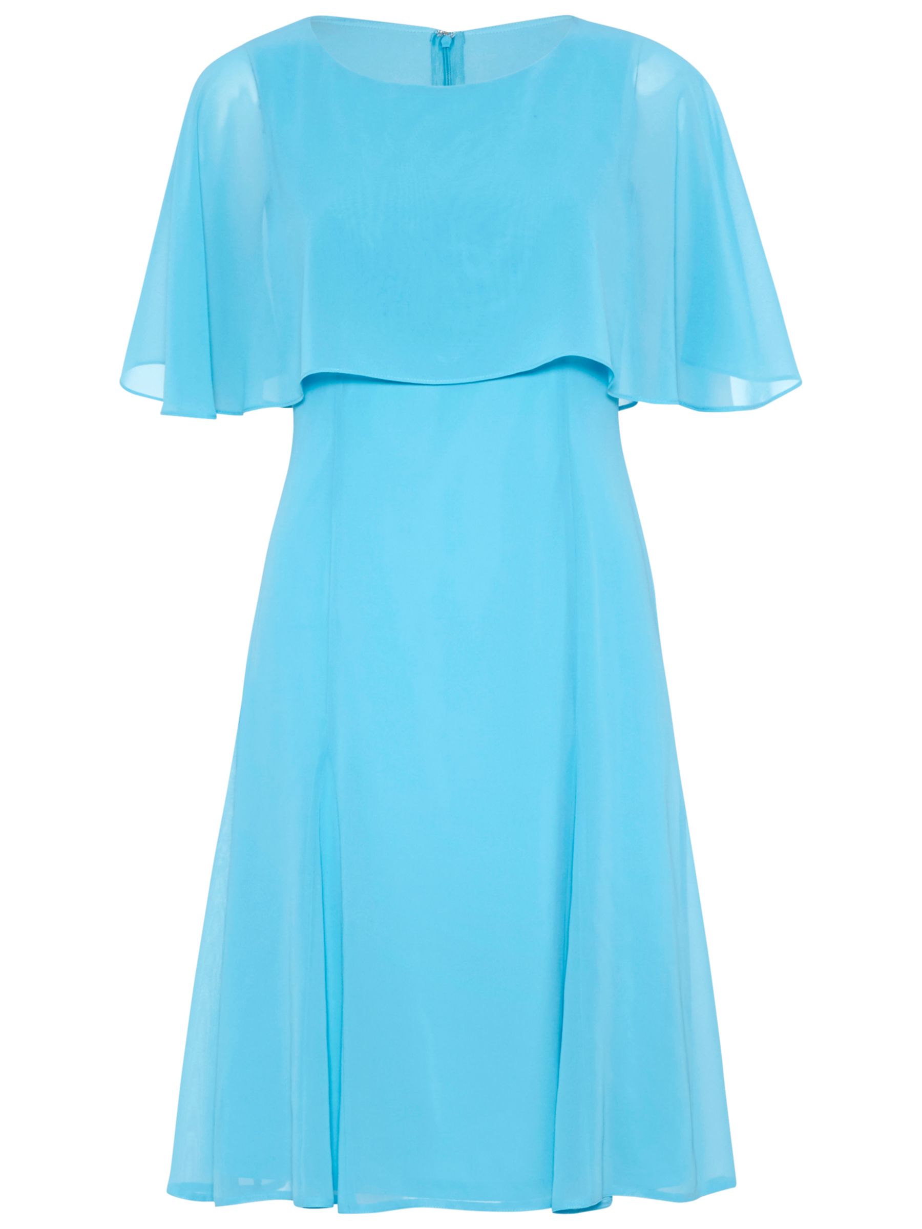 Gina Bacconi Chiffon Dress With Cape, Bright Blue