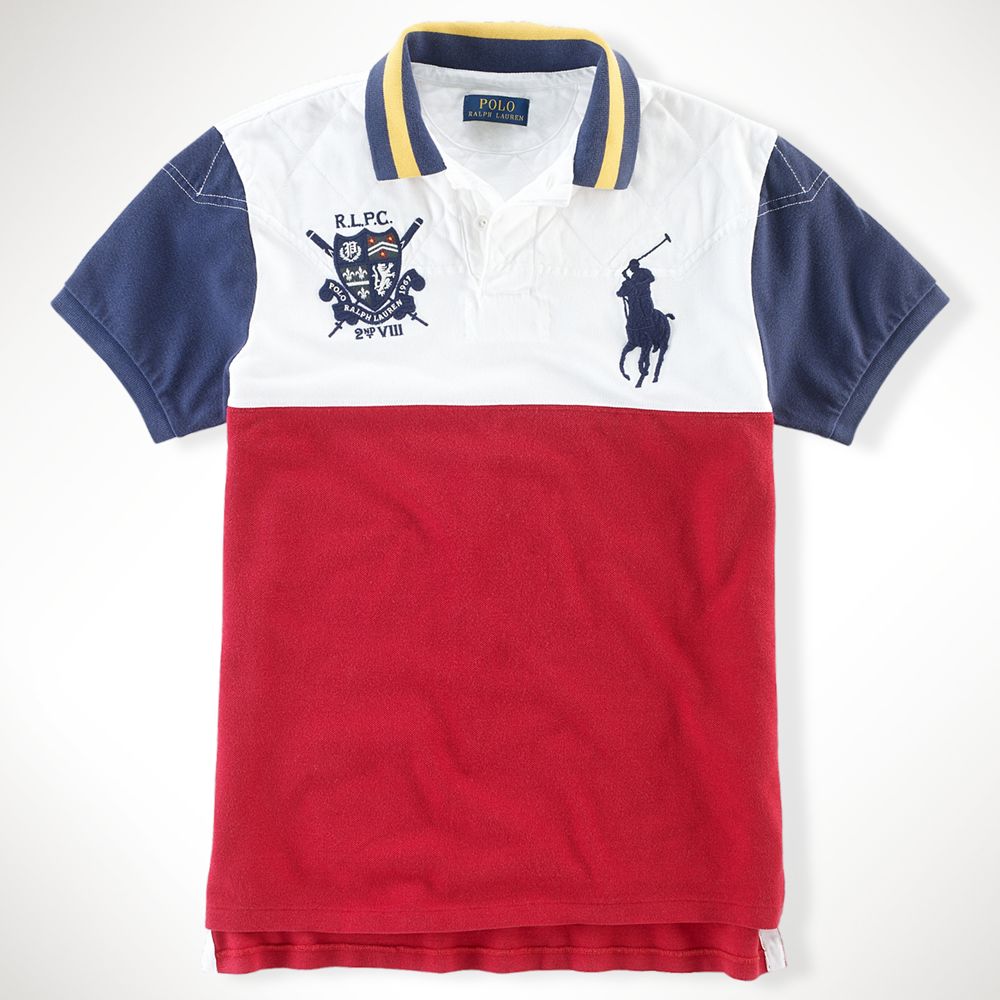 red white and blue ralph lauren polo shirt