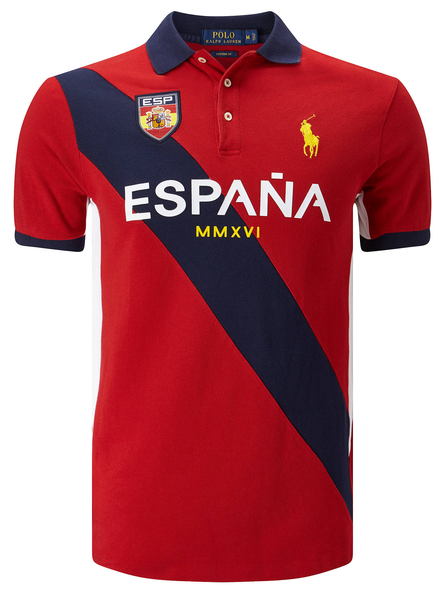 Polo Ralph Lauren Spain Polo Shirt, Country Red/Multi at John Lewis ...