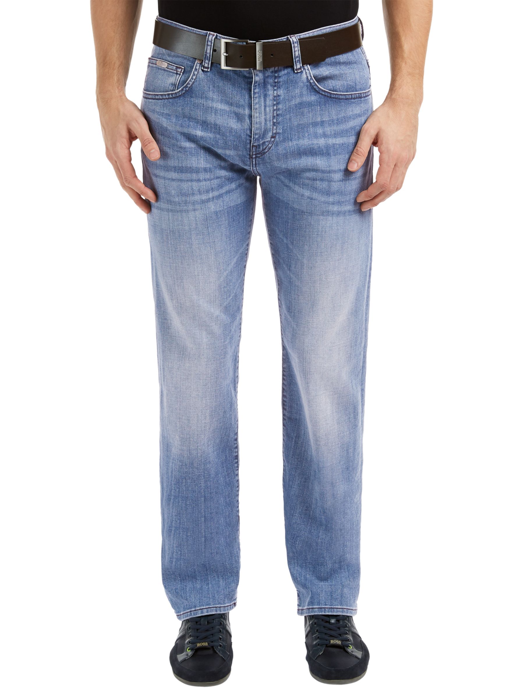 BOSS Green Kansas Regular Fit Jeans, Blue at John Lewis & Partners