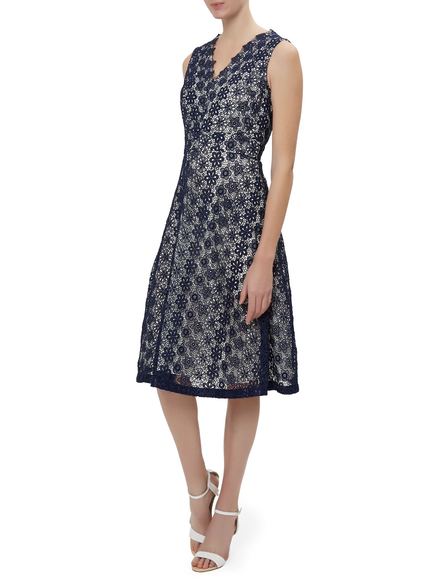 Damsel in a dress Lace Dress, Navy at John Lewis