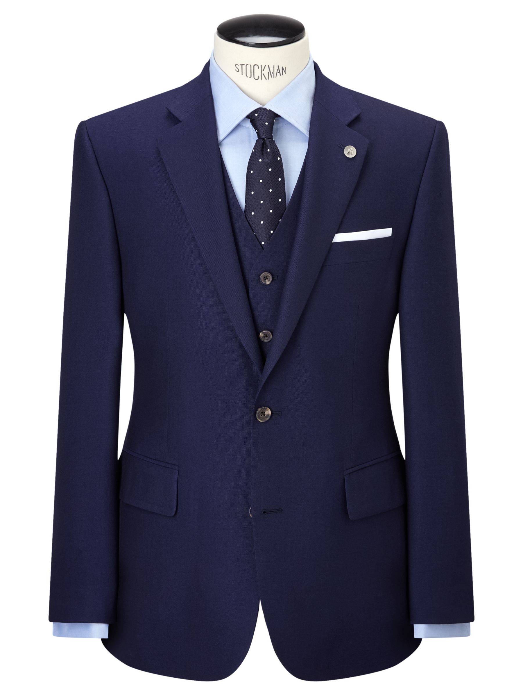 Chester by Chester Barrie Hopsack Wool Tailored Suit Jacket, Navy