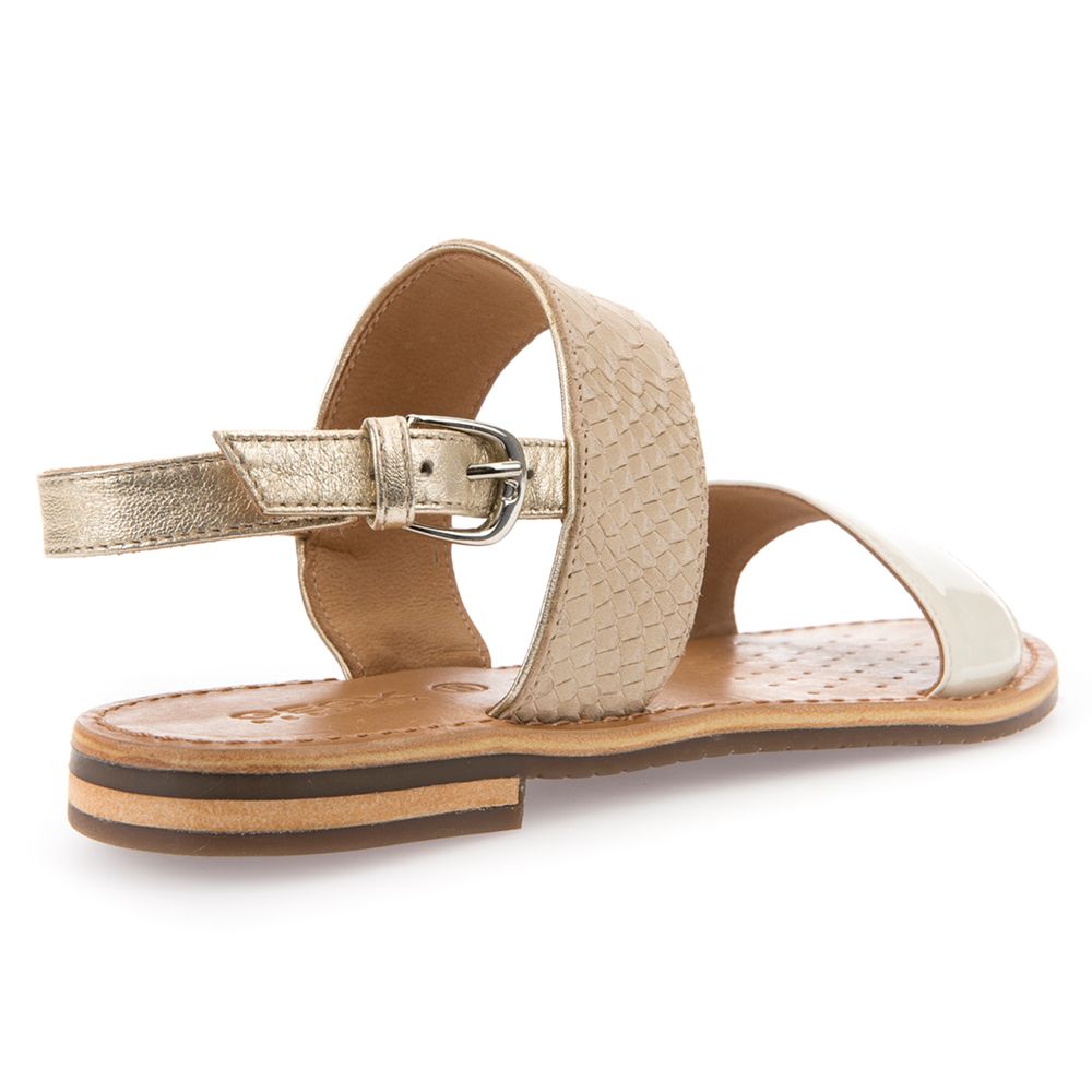 Geox Sozy Sling Back Sandals, Taupe/White