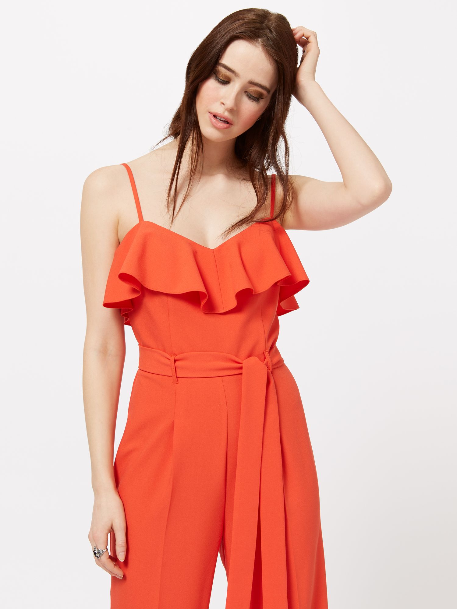 miss selfridge orange jumpsuit