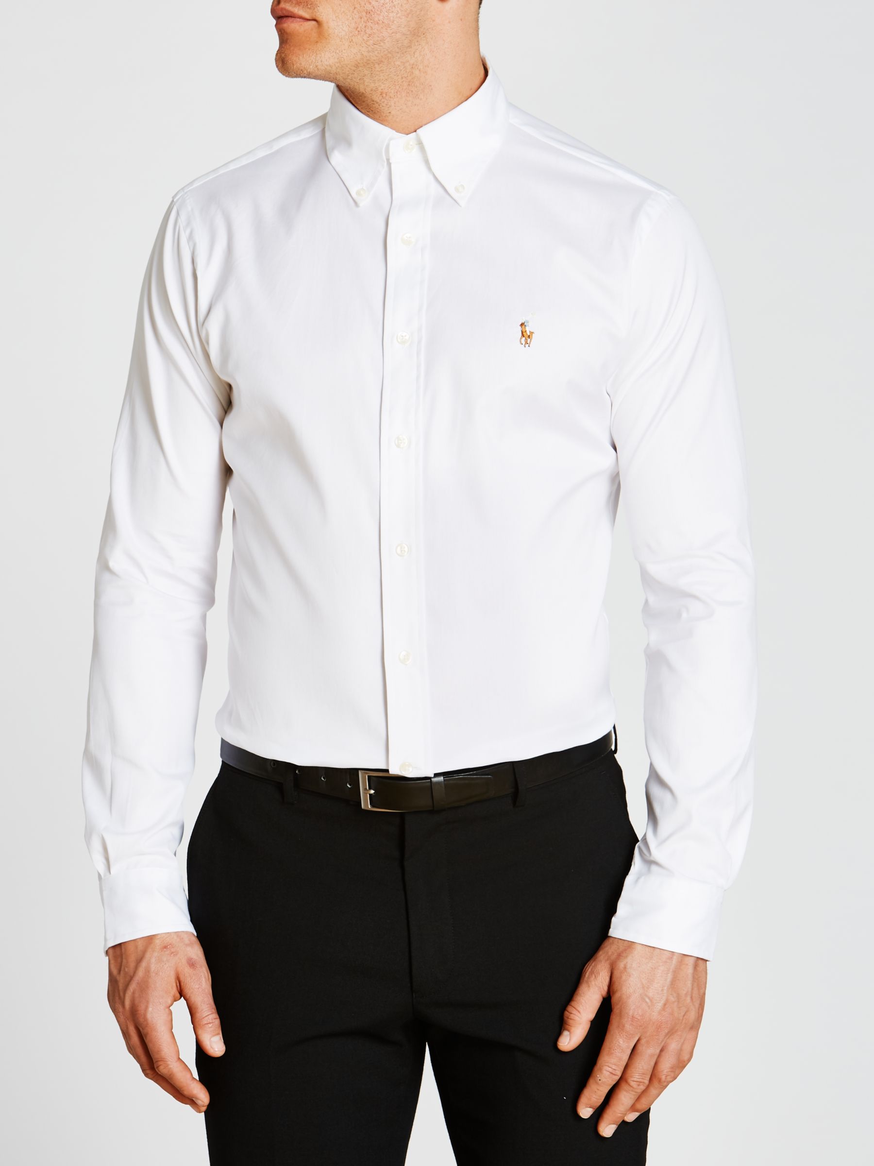 mens white long sleeve ralph lauren shirt